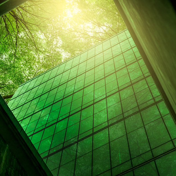 Eco-friendly,Building,In,The,Modern,City.,Sustainable,Glass,Office,Building